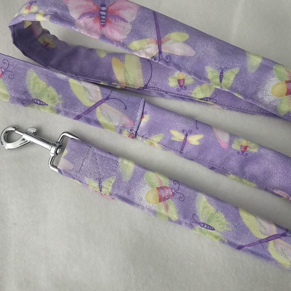 Purple Butterfly & Dragonfly Printed Leash